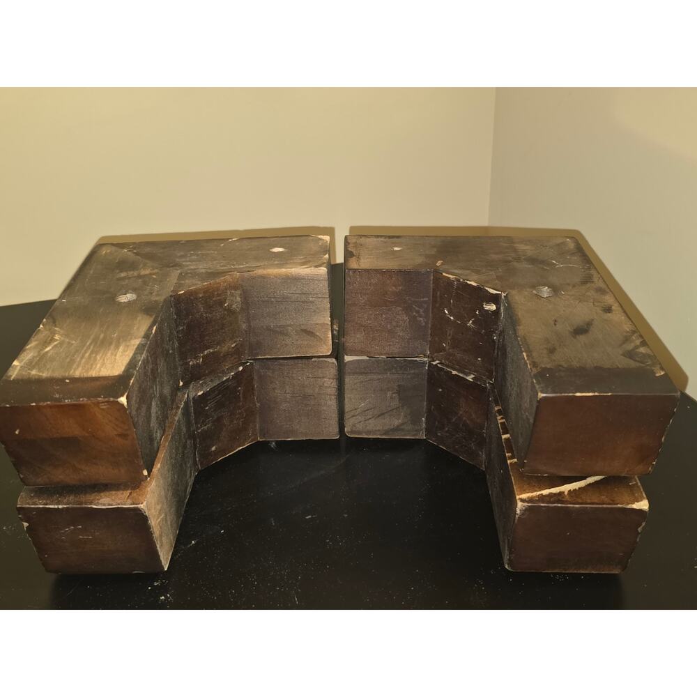 Wooden 8" x 6" Replacement Furniture Couch Chair Pedestal Sofa Legs Set Of 4